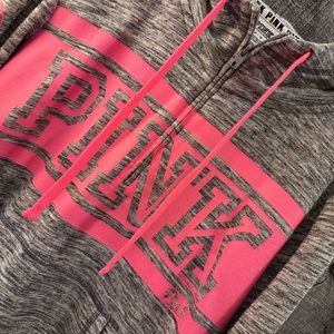 Victoria’s Secret Pink half zip hoodie sweatshirt M!